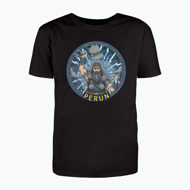 T-shirt męski z nadrukiem - Perun - Mitologia słowiańska