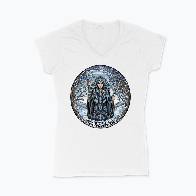 Koszulka damska V-neck - Marzanna - Mitologia słowiańska