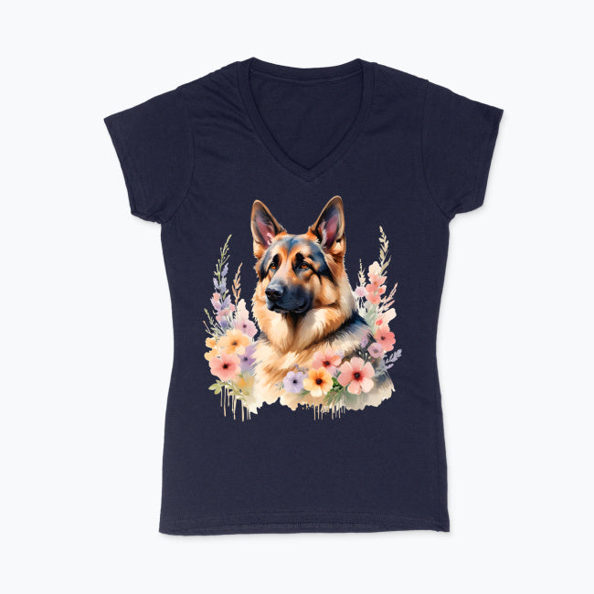 Koszulka damska V-neck - Owczarek Niemiecki