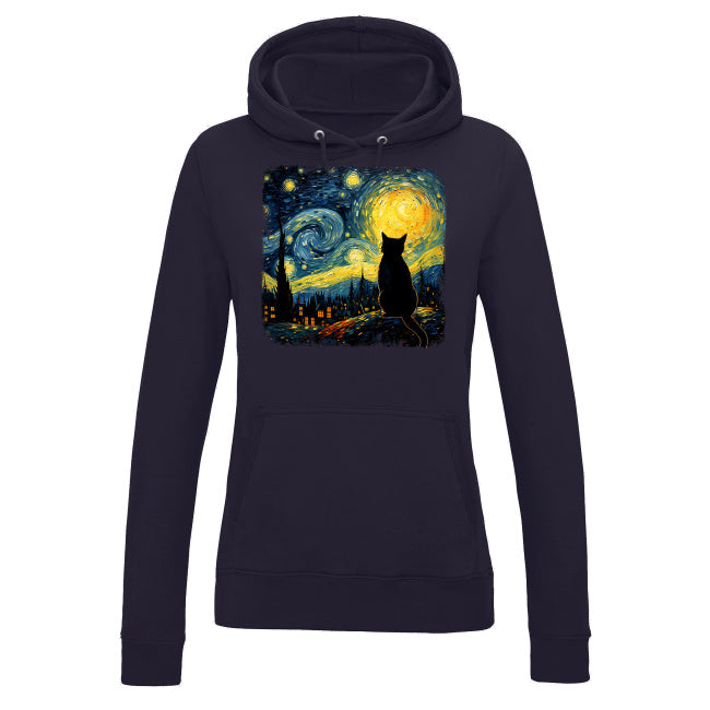 Damska bluza z kapturem - Kot van Gogha