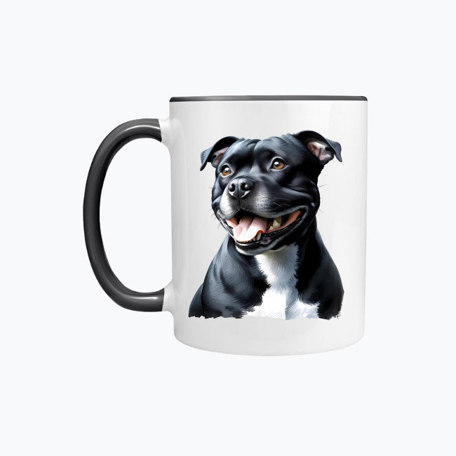 Kubek z kolorowym uchem z nadrukiem - Staffordshire Bull Terrier
