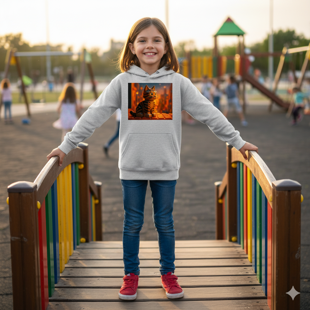 Bluza dziecięca z kapturem personalizowana z własnym nadrukiem w stylu klocków