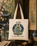 Torba bawełniana z nadrukiem - Mitologia japońska - He Xiangu