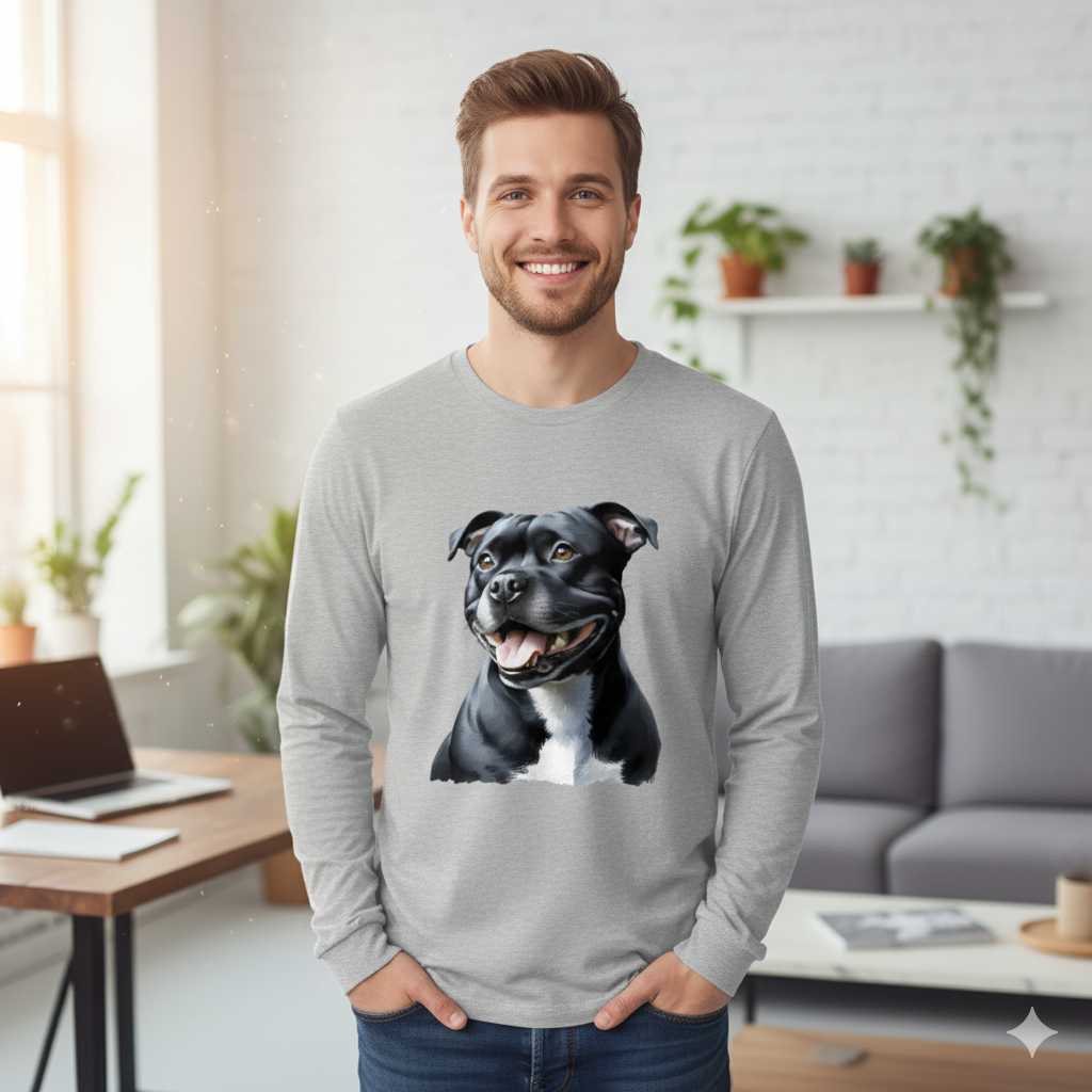 Męska koszulka z długim rękawem - Staffordshire Bull Terrier