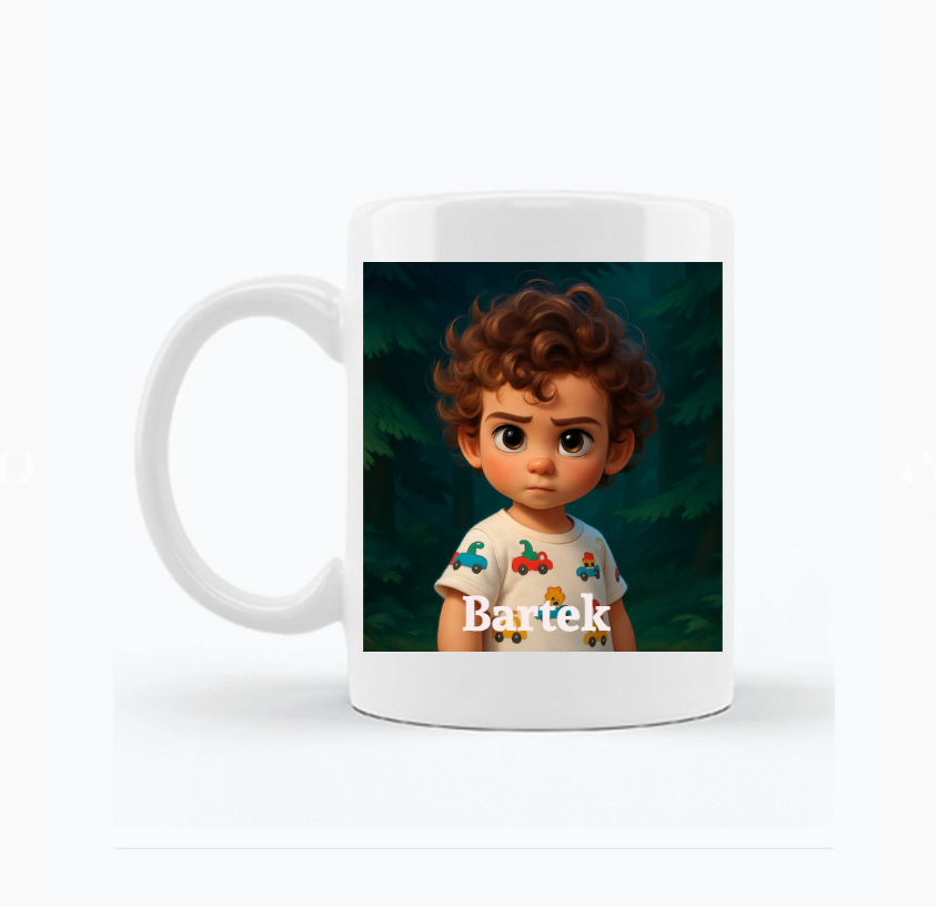 Kubek personalizowany z własnym nadrukiem w stylu kultowej animacji