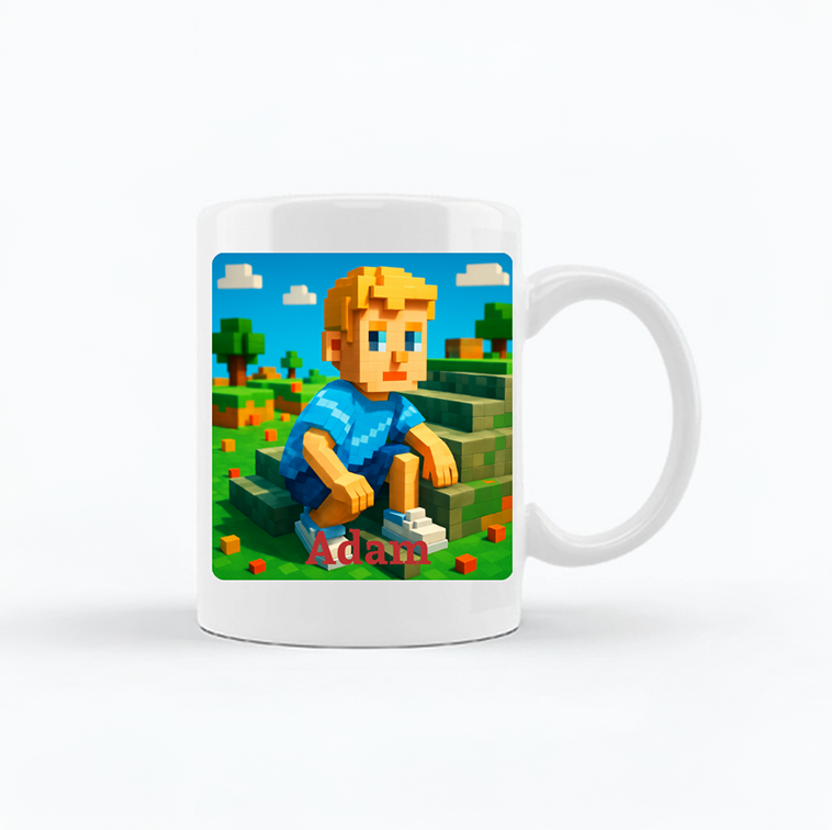 Kubek personalizowany z własnym nadrukiem w stylu gry komputerowej