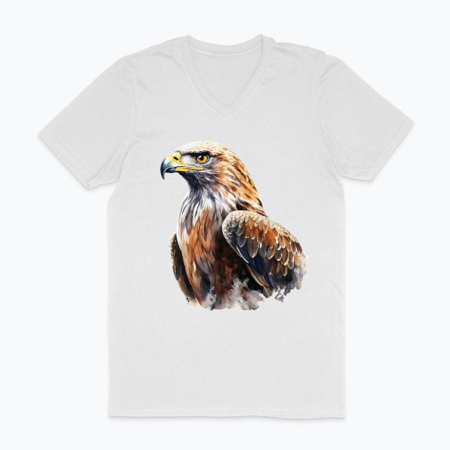 Męska koszulka V-neck z nadrukiem - Orzeł