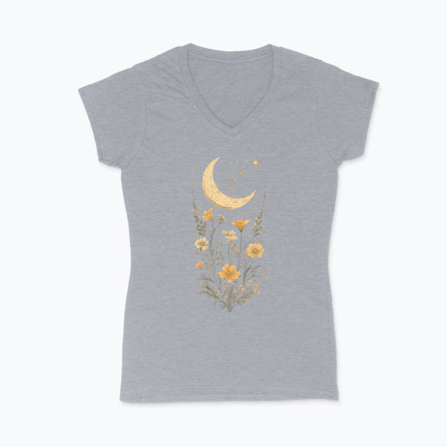 Koszulka damska V-neck - Księżyc w nowiu