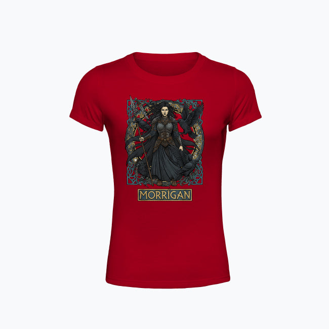 T-shirt damski z nadrukiem - Morrigan - Mitologia celtycka