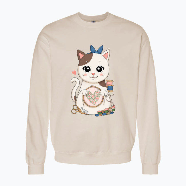 Bluza damska- Haftujący kotek