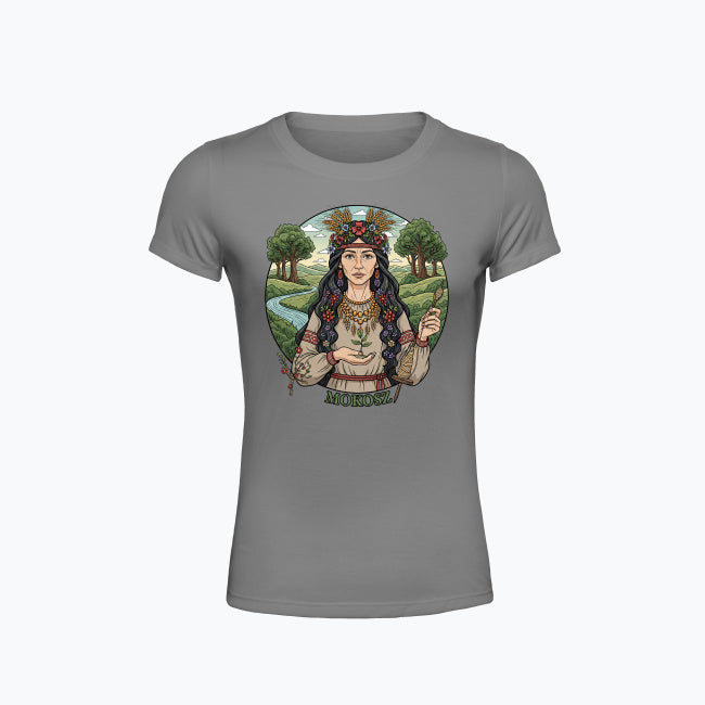 T-shirt damski z nadrukiem - Mokosz - Mitologia słowiańska