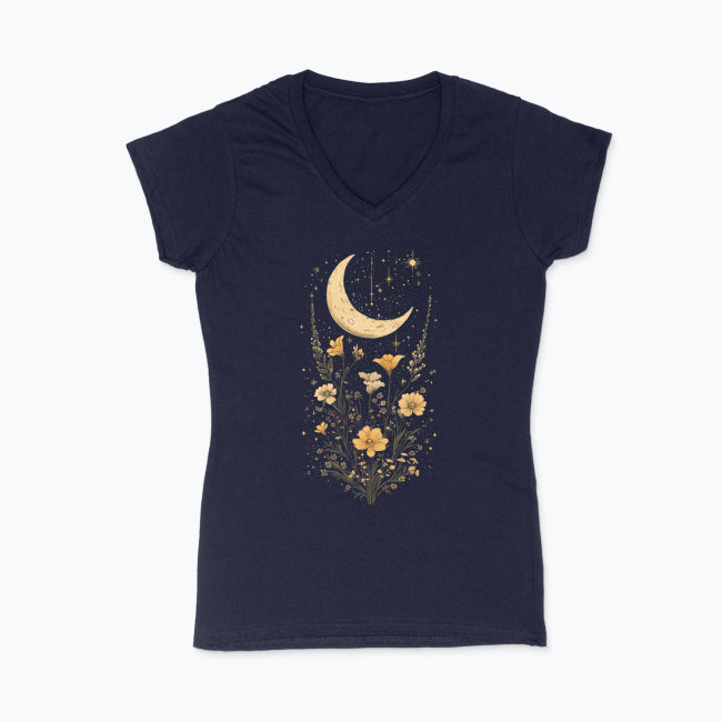 Koszulka damska V-neck - Księżyc w nowiu