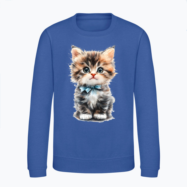 Bluza dziecięca - Kotek z niebieską kokardką