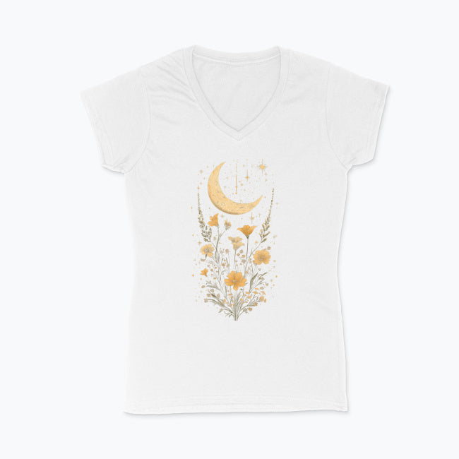 Koszulka damska V-neck - Księżyc w nowiu