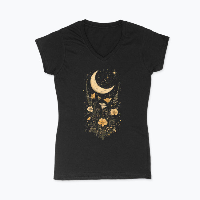 Koszulka damska V-neck - Księżyc w nowiu