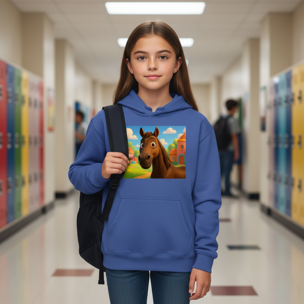 Bluza dziecięca z kapturem personalizowana z własnym nadrukiem w stylu animacji 3D
