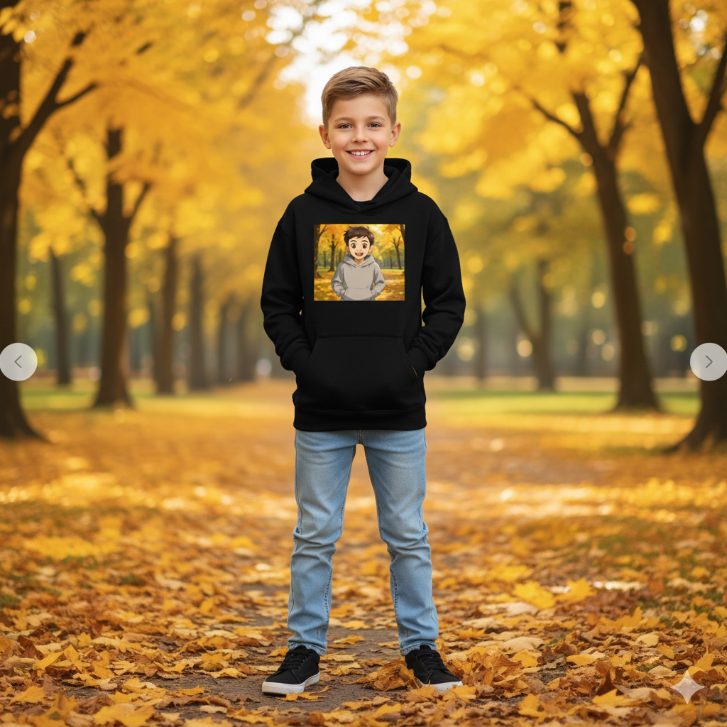 Bluza dziecięca z kapturem personalizowana z własnym nadrukiem w stylu popularnej japońskiej animacji