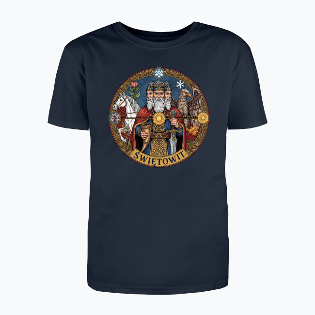 T-shirt męski z nadrukiem -  Świętowit - Mitologia słowiańska