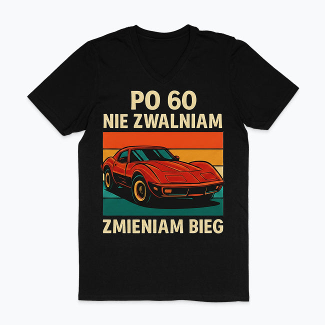 Męska koszulka V-neck - Nie zwalniam