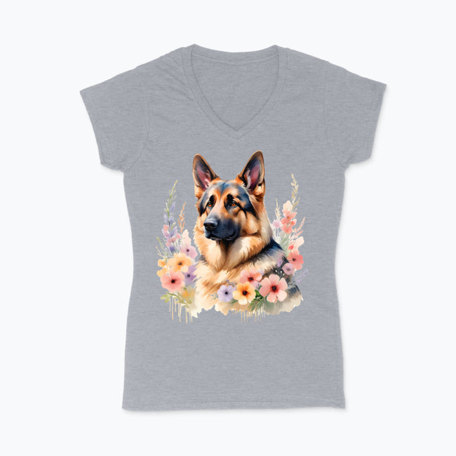 Koszulka damska V-neck - Owczarek Niemiecki