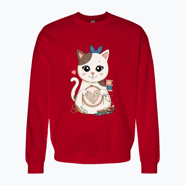 Bluza damska- Haftujący kotek