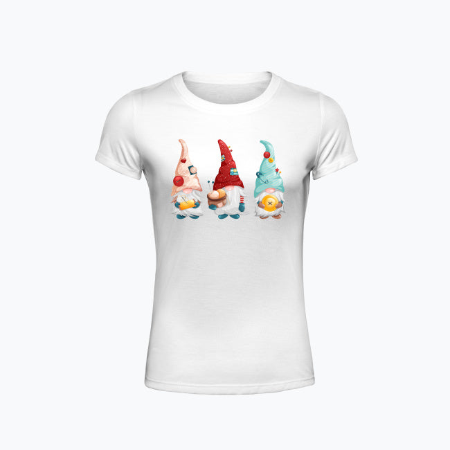 T-shirt damski z nadrukiem - Pracowite gnomy