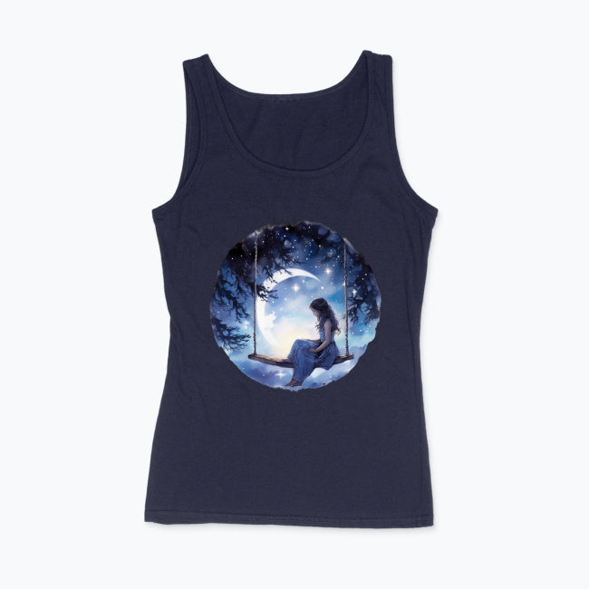 Damski Tank Top - Księżycowa huśtawka