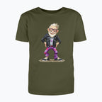 T-shirt męski z nadrukiem haftu - Wystrzałowy dziadek