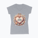Koszulka damska V-neck - Cross stitch