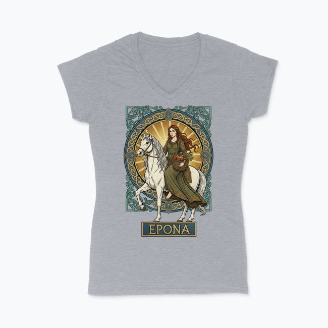Koszulka damska V-neck - Epona - Mitologia celtycka