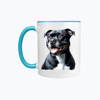 Kubek z kolorowym uchem z nadrukiem - Staffordshire Bull Terrier