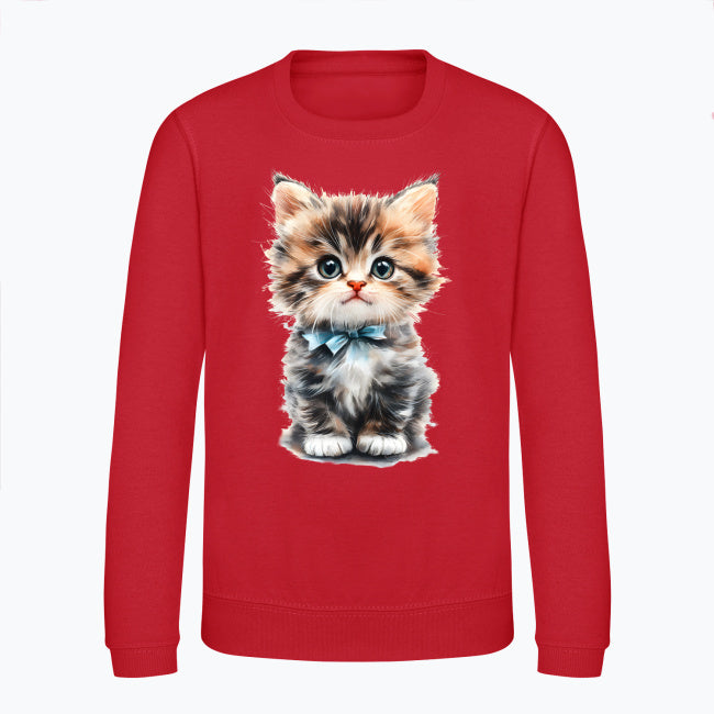 Bluza dziecięca - Kotek z niebieską kokardką