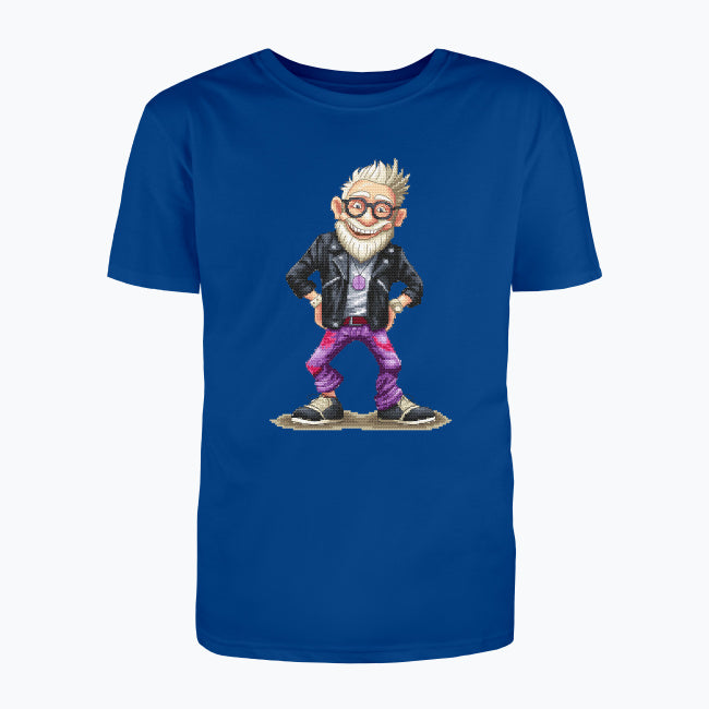 T-shirt męski z nadrukiem haftu - Wystrzałowy dziadek