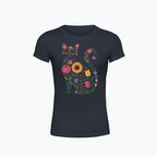 T-shirt damski z nadrukiem - Kwiatowy kot