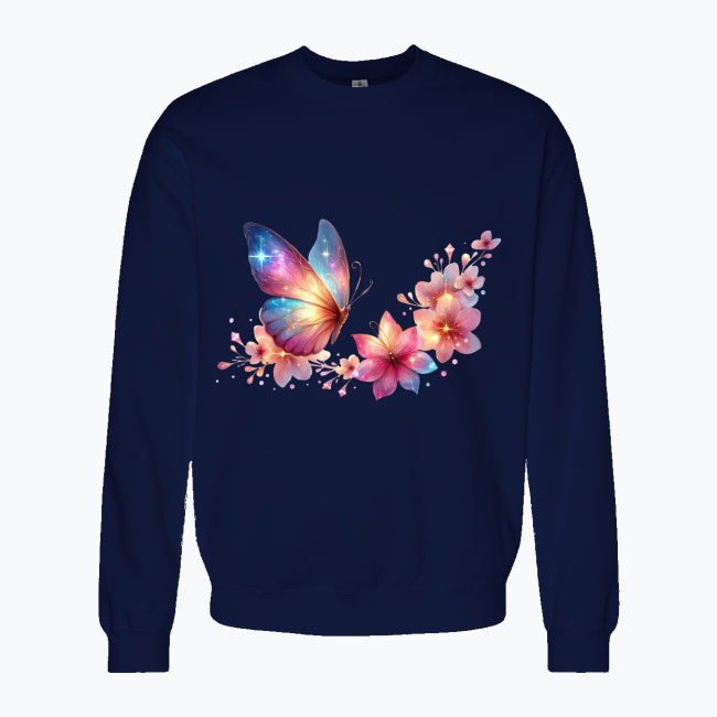Bluza damska - Motyl z kwiatami