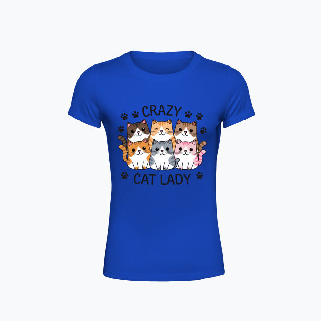 T-shirt damski z nadrukiem - Crazy cat lady