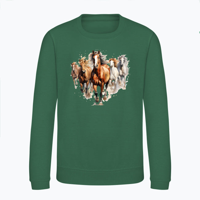 Bluza dziecięca z nadrukiem - Konie w galopie