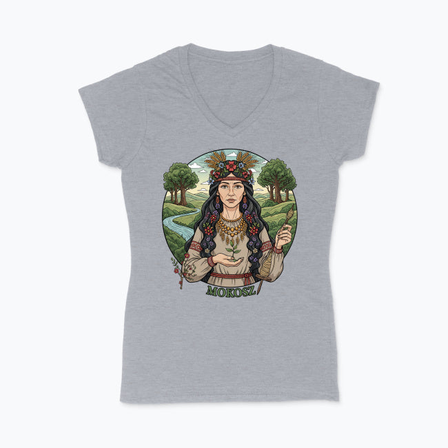 Koszulka damska V-neck - Mokosz - Mitologia słowiańska