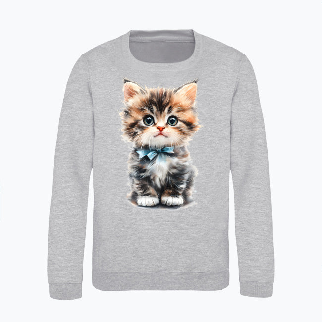 Bluza dziecięca - Kotek z niebieską kokardką