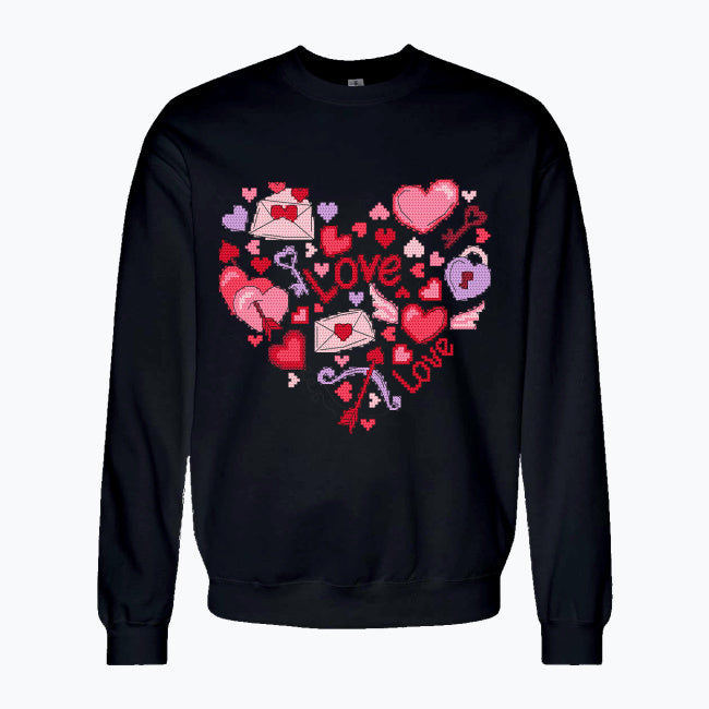 Bluza damska z nadrukiem haftu - Serce Love