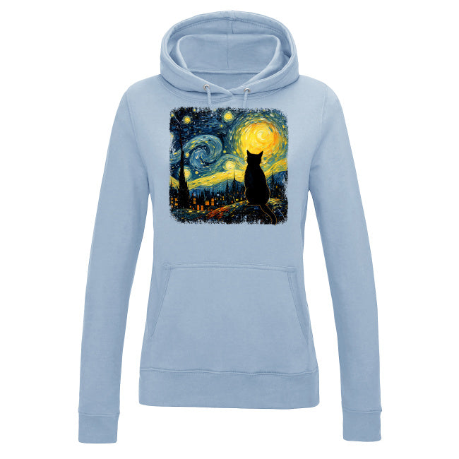 Damska bluza z kapturem - Kot van Gogha