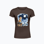 T-shirt damski z nadrukiem - Kotek na kominie