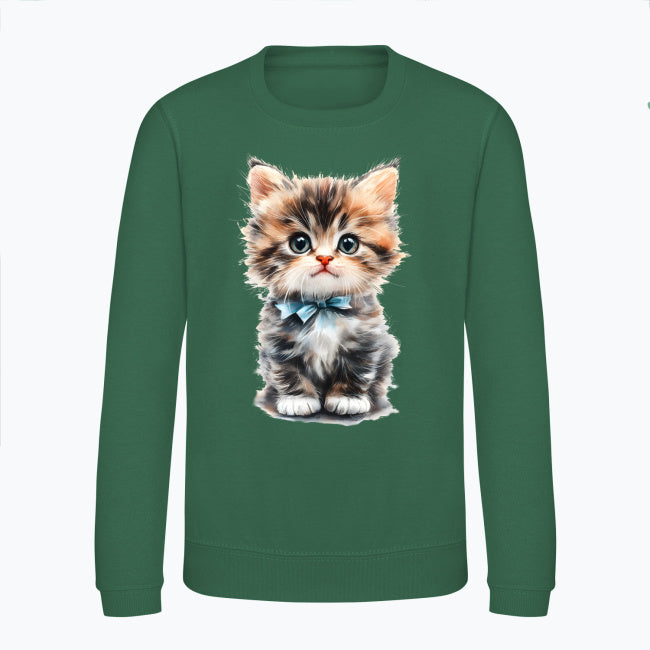 Bluza dziecięca - Kotek z niebieską kokardką