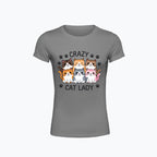 T-shirt damski z nadrukiem - Crazy cat lady