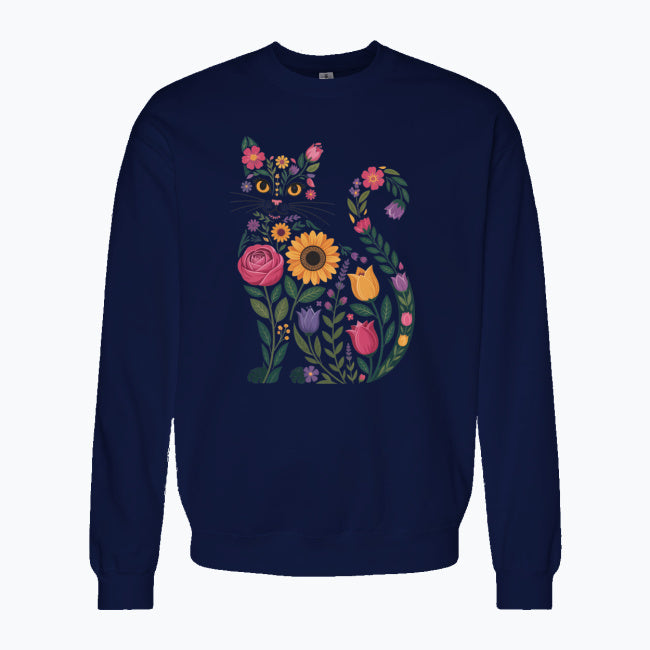 Bluza damska z nadrukiem - Kwiatowy kot
