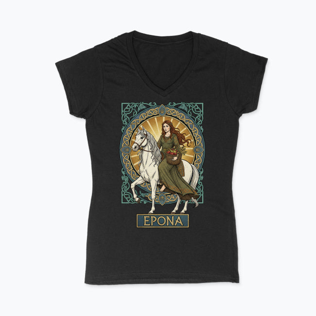 Koszulka damska V-neck - Epona - Mitologia celtycka