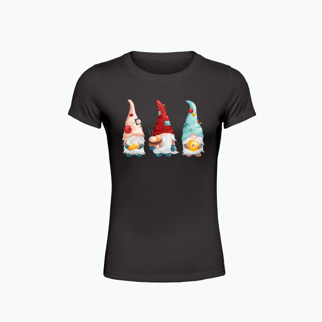 T-shirt damski z nadrukiem - Pracowite gnomy