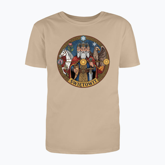 T-shirt męski z nadrukiem -  Świętowit - Mitologia słowiańska
