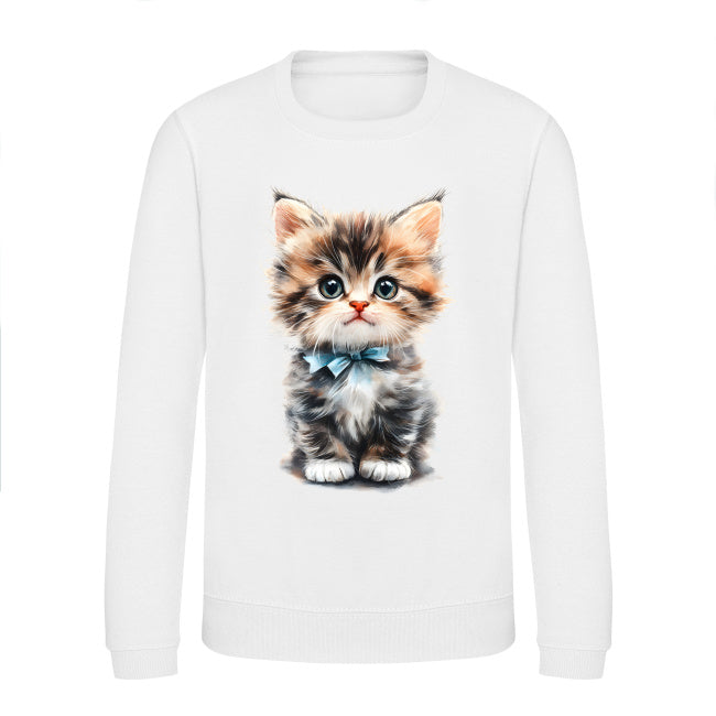 Bluza dziecięca - Kotek z niebieską kokardką