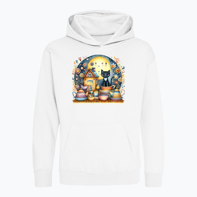 Bluza dziecięca z kapturem - Kotek w porcelanie